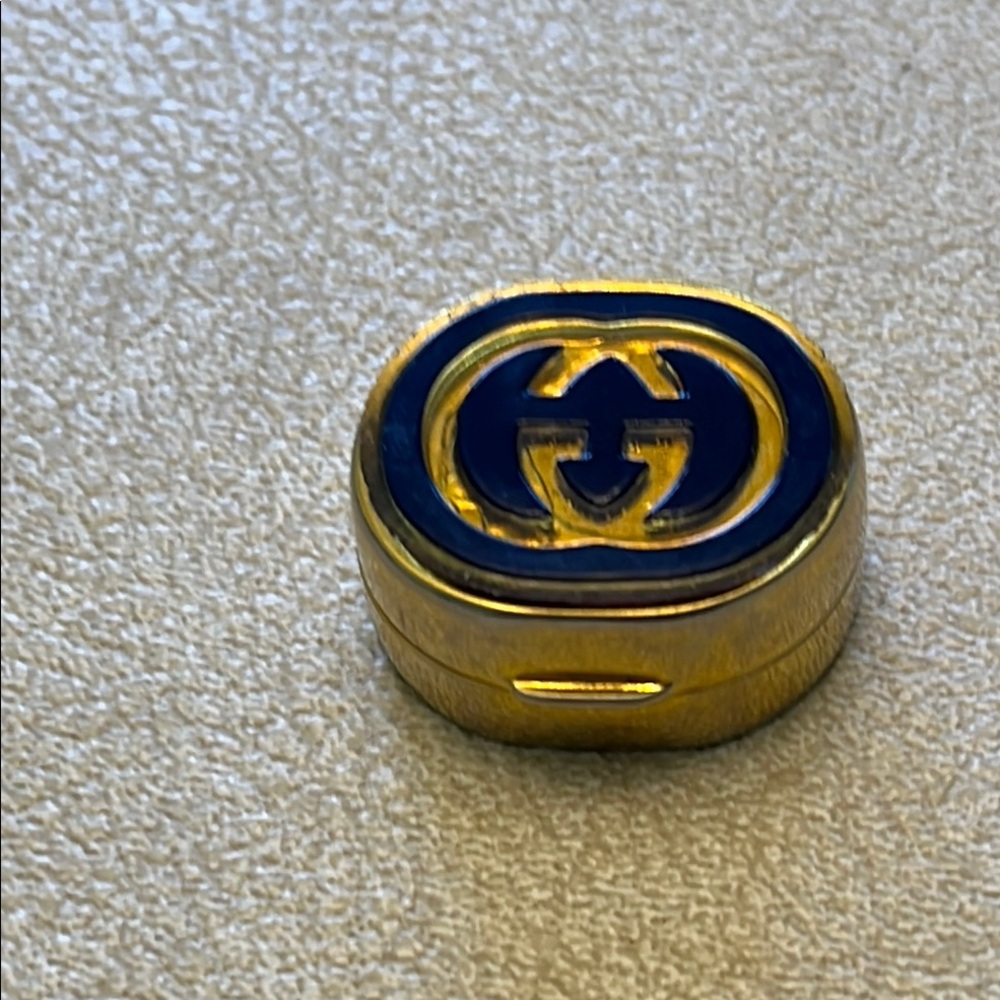 Gucci Gold and Black Compact/Pillbox